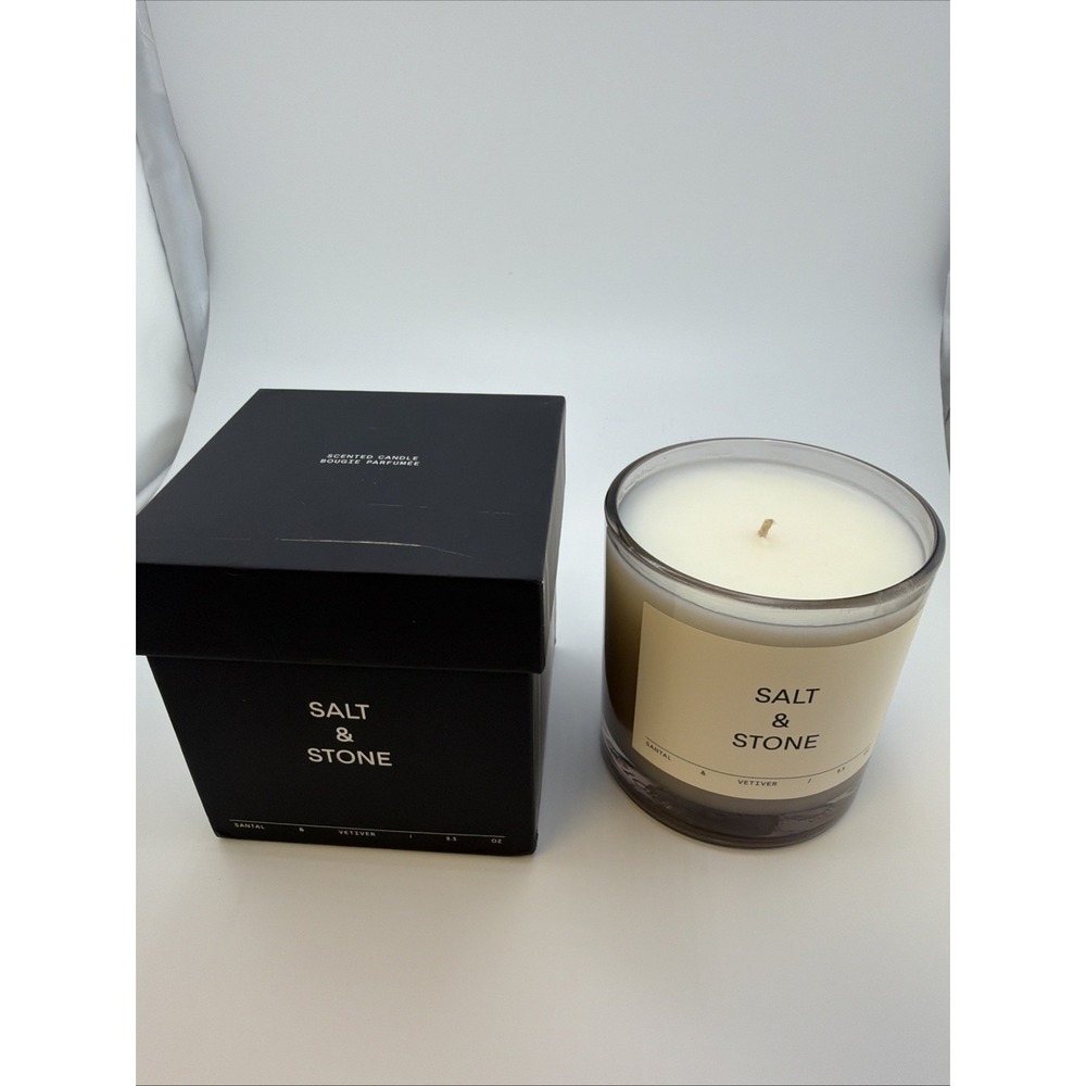 Salt‎ & Stone Santal And Vetiver Scented Candle 8.5 oz NEW In Box